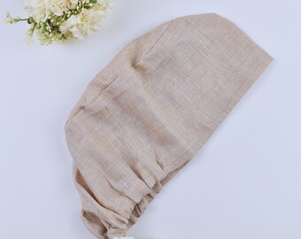 Linen Euro Scrub Cap: Adjustable Toggle, Satin Lined Option
