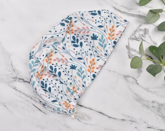 Gorros quirúrgicos florales estilo europeo para mujer, gorro quirúrgico botánico con coleta para mujer, gorro quirúrgico, gorro quirúrgico para hombre, gorro quirúrgico para mujer, gorro quirúrgico forrado de satén.