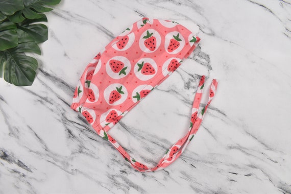 Strawberries Surgical Cap: Cotton Medical Scrub Cap, Satin  display picture 3