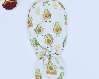 Avocado-Pferdeschwanz-Peelingkappe für Frauen, Lustige Avocado-Euro-Peelingkappen für Frauen, Avocado-Bouffant-Peelingkappe, Satin gefütterte chirurgische Peelingkappe.
