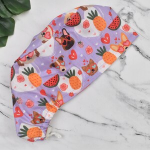 Funny Dogs Euro Scrub Cap: Satin-Lined Cotton Surgical Cap