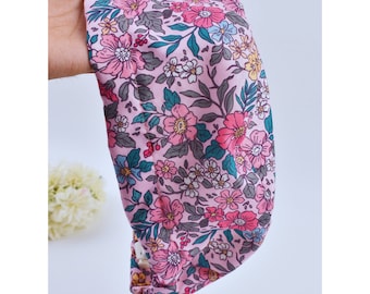 Field of Flowers Euro Scrub Cap for Women, Surgical cap Satin Lined Option, scrub caps for women euro style, silk lined scrub cap