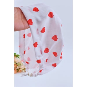 valentine Strawberries Euro Scrub Cap for Women, Surgical cap, Euro Scrub Cap for Women, Surgical cap, Satin lined scrub cap