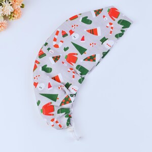 Christmas Trees Scrub Cap for Women, Winter Christmas Holiday Surgical Hat, Festive Surgery Caps Adjustable Toggle Satin Lined Option