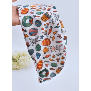 Easter Bunnies Euro Scrub Cap: Satin Lined Cotton Surgical Hat
