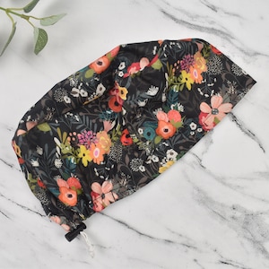 Floral Euro Scrub Cap for Women: Satin Lined Surgical Hat