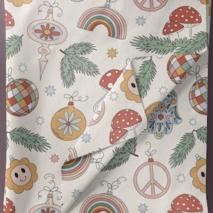 Christmas Ornament Scrub Cap: Ponytail or Euro Style, Satin Lined
