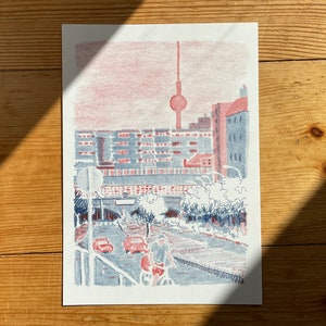 Risoprint A5 Berlin City Neukölln Kotti Tour TV Bleu Rouge