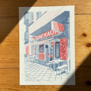 Risoprint A5 Berlin City Souvenir Späti Spätkauf Blau Rot