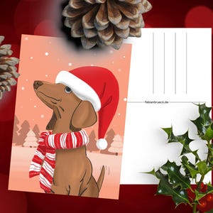 Weihnachtshund - Postkarte mit weihnachtlichem Hundemotiv A6