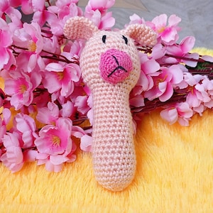 Littleok Handmade Llama Crochet Rattle Toy for Babies Crochet Rattle Age 6 to 12 Month Babies Handmade Toy with Motherhood Baby Shower Gift image 1
