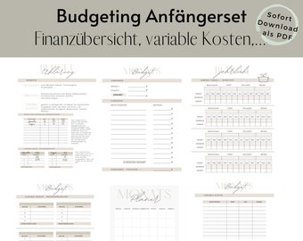 Budget Planer Anfängerset mit Anleitung inkl. Sinking Funds & variable Kosten deutsch | Cash Stuffing | Download Umschlagmethode Starterset