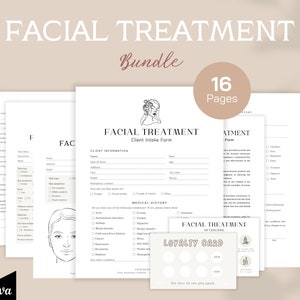 Facial Treatment Forms, Editable Esthetician Templates, Facial Consultation Form, Printable Skincare Consent Forms, Beauty Salon Forms
