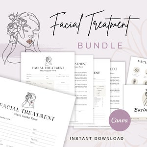 Facial Treatment Forms, Editable Esthetician Templates, Facial Consultation Form, Printable Skincare Consent Forms, Beauty Salon Forms