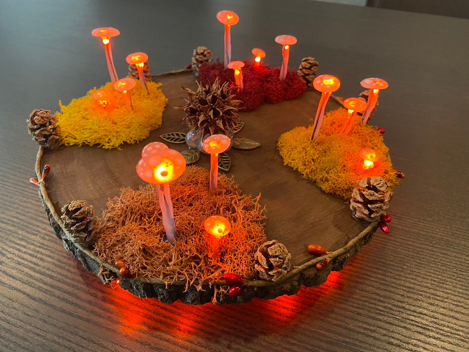 Fall Inspired Magical Mushroom Fairy Ring Light Red Orange & - Etsy