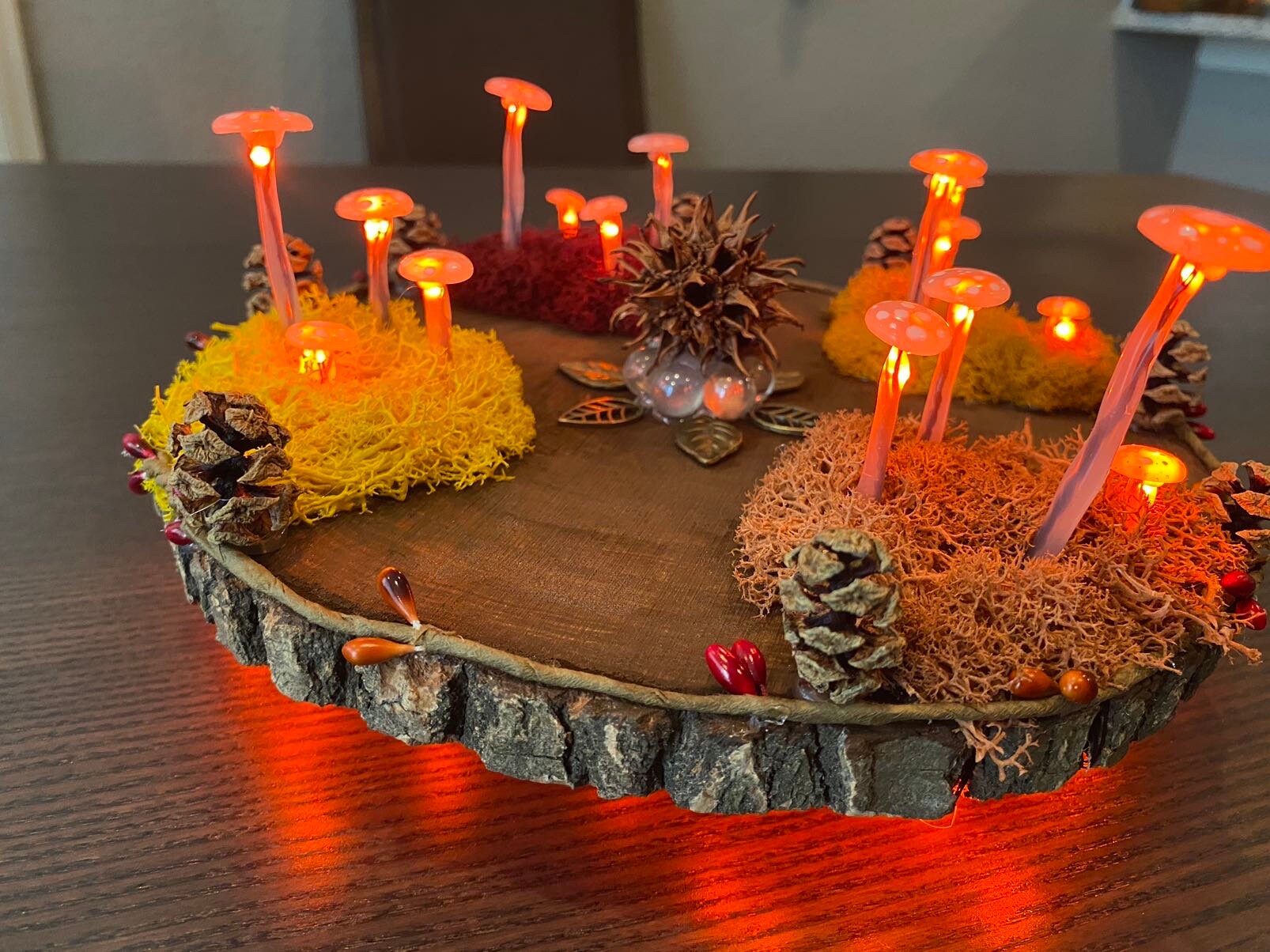 Fall Inspired Magical Mushroom Fairy Ring Light Red Orange & - Etsy