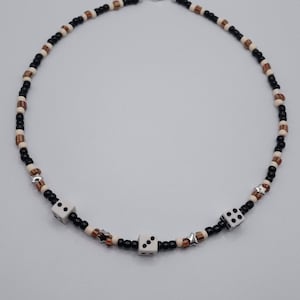 Handmade Boho Beaded Choker Necklace With Dice - Adjustable Tribal Design