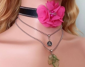 Floral Romance: Statement Big Flower Layer Ketting Set - Perfect cadeau voor haar