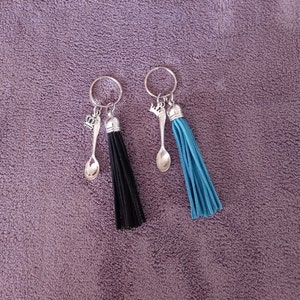 Mini Spoon Tassle Keychain With King and Queen Charming Gift Set for Couples