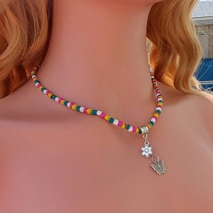Butterfly Flower Necklace Bead Choker Necklace Colorful Bead Necklaces multi-color beach Bead Choker Necklaces for Women