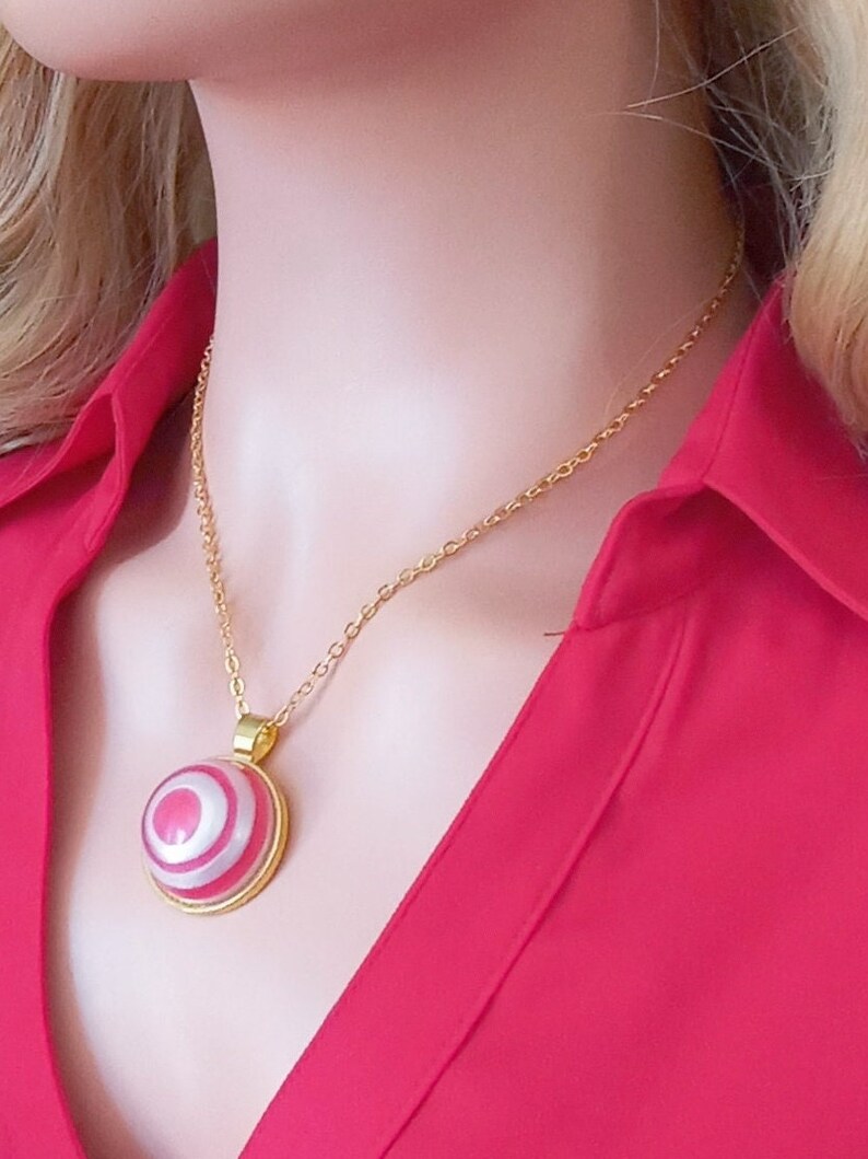 Cosplay Cabochon Pendant Gold Necklace Jewelry Gift for Her, Birthday, Christmas image 6