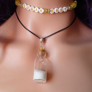 Y2k deseo botella collar capa gargantilla collar lindo bohemio gargantilla de moda lindo carta collar de cuentas regalo de joyería para mujeres chica adolescente