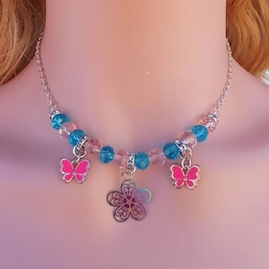 Y2K Necklace Beaded Butterfly Choker for Girls