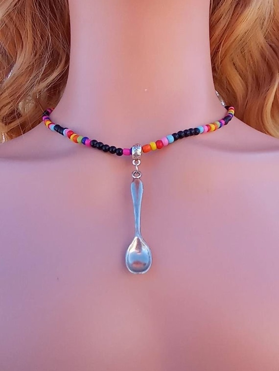 Kandi Spoon Necklace for Rave Spoon Necklace for Festival -  Hong Kong