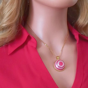 Cosplay Cabochon Pendant Gold Necklace Jewelry Gift for Her, Birthday, Christmas image 3