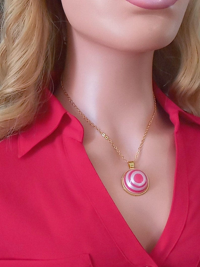 Cosplay Cabochon Pendant Gold Necklace Jewelry Gift for Her, Birthday, Christmas image 3