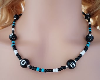 Mens Bead Choker Necklace, mens Jewelry, Christmas, Gift for Him, Men Necklace, Big Jumbo Bead Necklace, Handmade Gift for Her