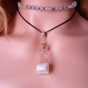 Wish Bottle Gargantilla Collar capa Collar de cuentas Boho gargantilla Collar colgante de moda Lucky Charm Gargantilla Conjunto de joyas Regalo para mujeres adolescentes