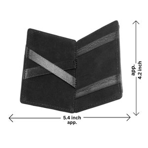 Genuine Leather Unisex Slim Magic Slim Bifold Minimalist Black Fashion New Wallet image 2