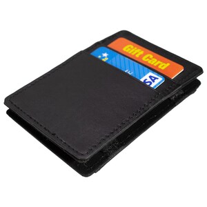 Genuine Leather Unisex Slim Magic Slim Bifold Minimalist Black Fashion New Wallet image 9