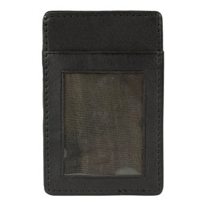 Genuine Leather Unisex Slim Magic Slim Bifold Minimalist Black Fashion New Wallet image 5