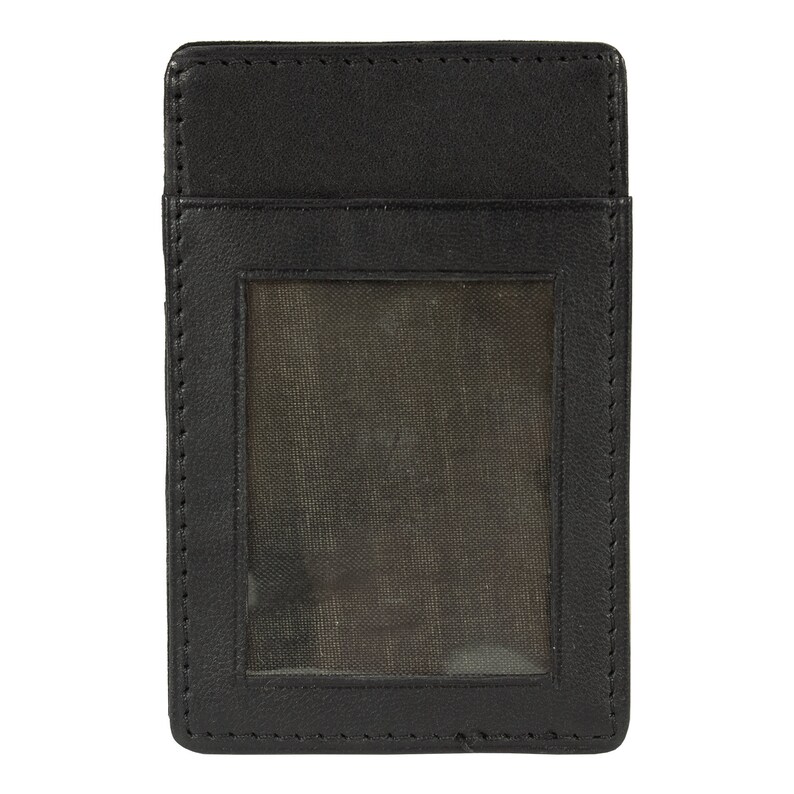 Genuine Leather Unisex Slim Magic Slim Bifold Minimalist Black Fashion New Wallet image 5