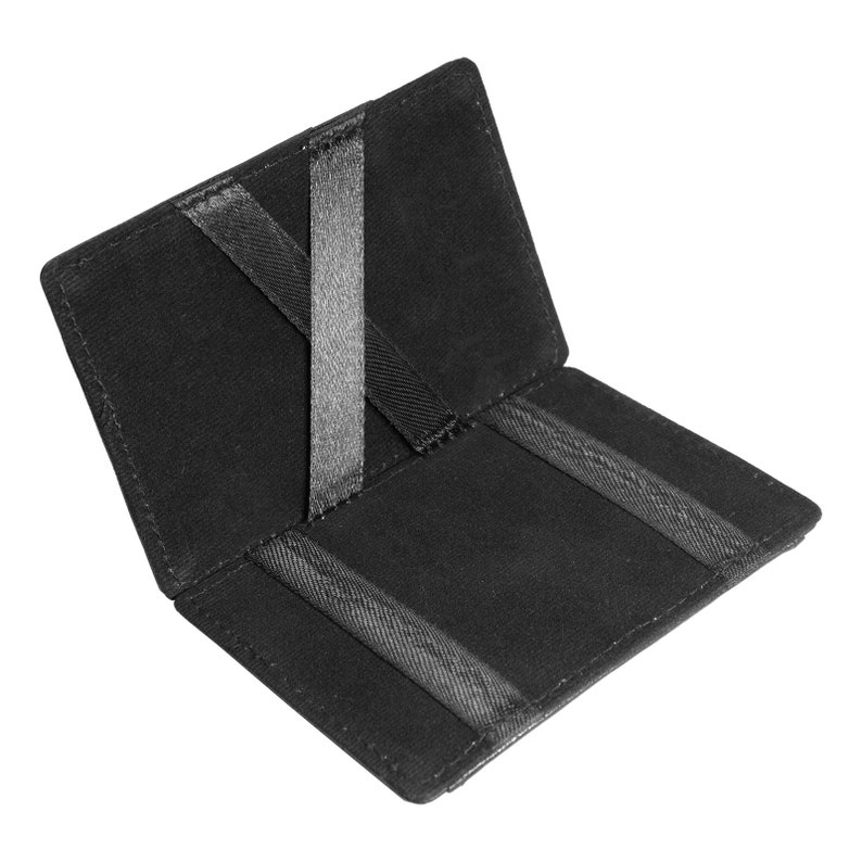 Genuine Leather Unisex Slim Magic Slim Bifold Minimalist Black Fashion New Wallet image 7