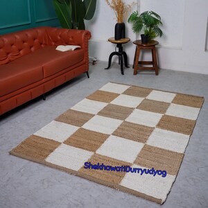 Natural Jute Runner Rug Handwoven Hemp Rug Bohemian Area Rug Decprative Entryway  Rug Stair Runner Outdoor Patio Kitchen Custom Size Rug.