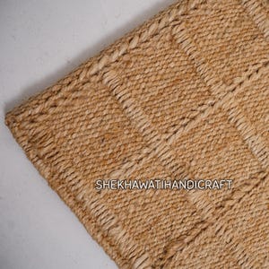 Indian Handmade New Design Natural Jute Hemp Rug With Beige Color Design Hemp Runner For Hallway Decor Hemp Rug For Living Room Area