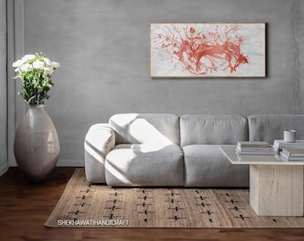 Handwoven Hemp Rug, Dhurrie Natural Jute Hemp Hand  Hemp Rug, Hemp Jute Rug, Jute Bed Side Rug, Jute Area Hemp Kilim Rug Traditional Natural