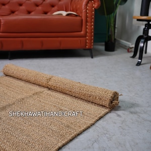 Natural Hemp Jute Area Rug, Bohemian Hemp Rug, Custom Size Hemp Rug, Handwoven Hemp Rug 8x10 Natural Fiber Hemp Rug, Area Rug Hemp Jute Rugs