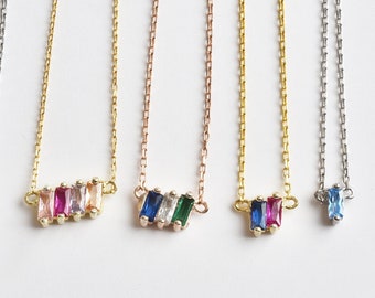 Personalized Birthstone Necklace, Gemstone Choker, Multi-Stone Necklet, Colorful Crystal Pendant, Birth Month Vampum, Custom Mom Carcanet