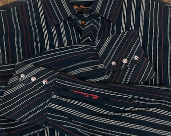 Camisa a rayas vintage de Ben Sherman / Camisa de algodón con botones de los años 90