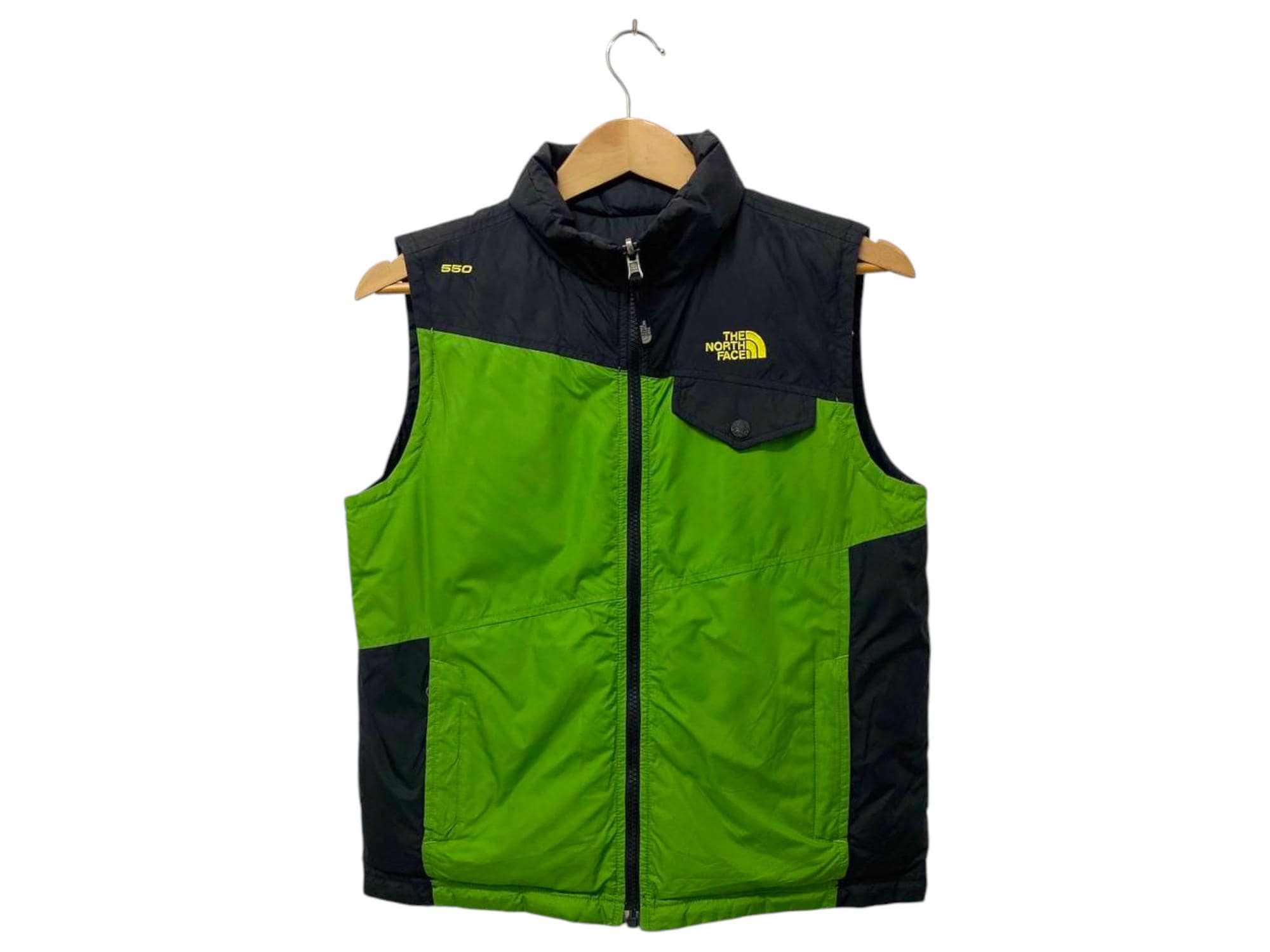 The North Face Reversible Puffer Vest | Black 550 Down Fill & Lime