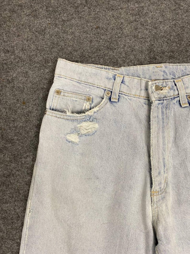 Vintage WRANGLER Distressed Jeans | 90s Thrashed Cowboycore Denim | Rugged Sun Faded Workwear | Grunge Western image 7