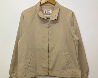 1980s Harrington Coat Navy Blue Jacket - Zip-up Casual Outerwear