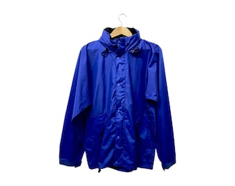Vintage Mont-bell GORE-TEX-jas | Koningsblauwe en zwarte waterdichte schaal | Jaren 90-regenjas voor buiten wandelen