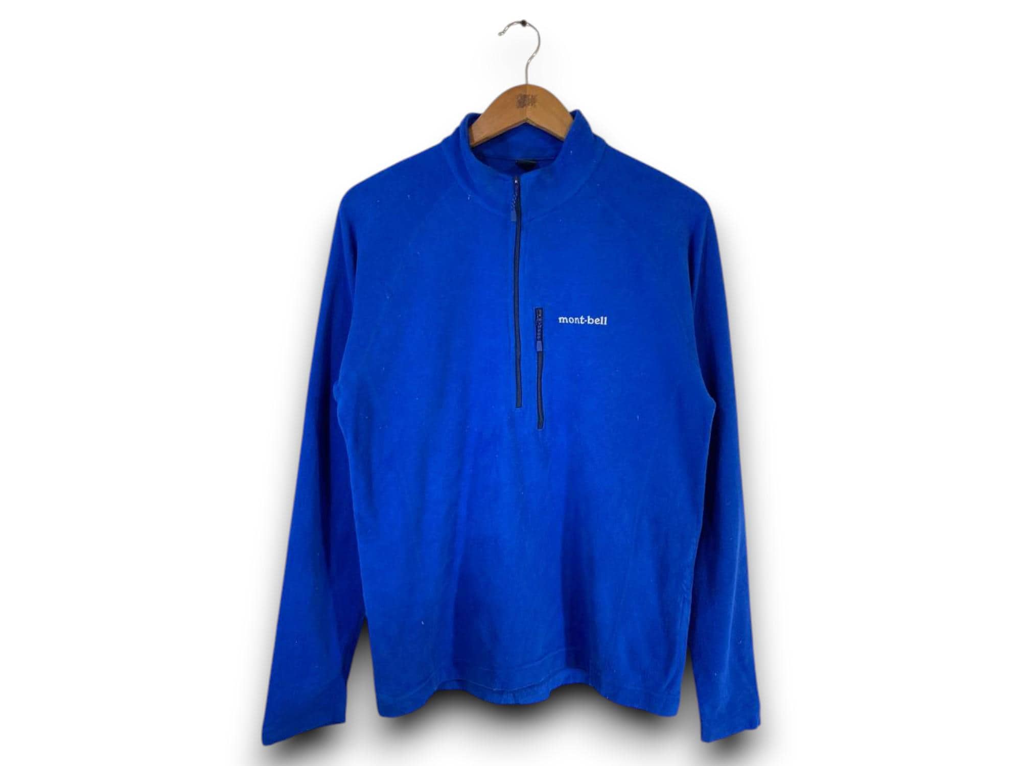 旧BELLCOLOR BLUE Vintage Montbell Half Zip Fleece | Blue Japanese Gorpcore Pullover