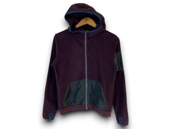 Uniqlo, Vintage UNIQLO x UNDERCOVER Fleece Hoodie | Size S Plum Purple UU Jun Takahashi | Japanese Streetwear Techwear Full Zip Hooded Jacket