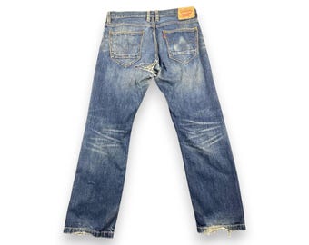 Vaqueros Levi's 514 Slim Straight vintage W34 L30 / Lavado oscuro desgastado / Estilo grunge Y2K